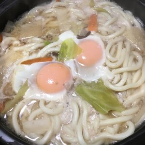 キャベツ＆玉ねぎ☆卵うどん